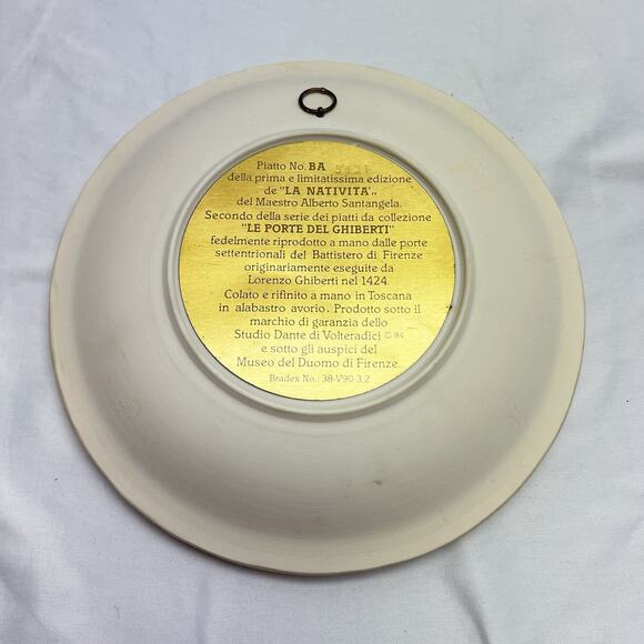 La Nativita Alberto Santangela Alabaster Plate Le Porte Del Ghiberti No. BA8801 - Picture 4 of 6